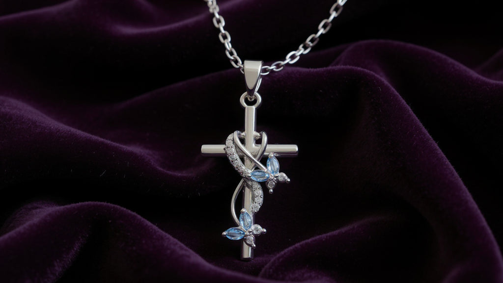 mariposa butterfly cross necklace ❦