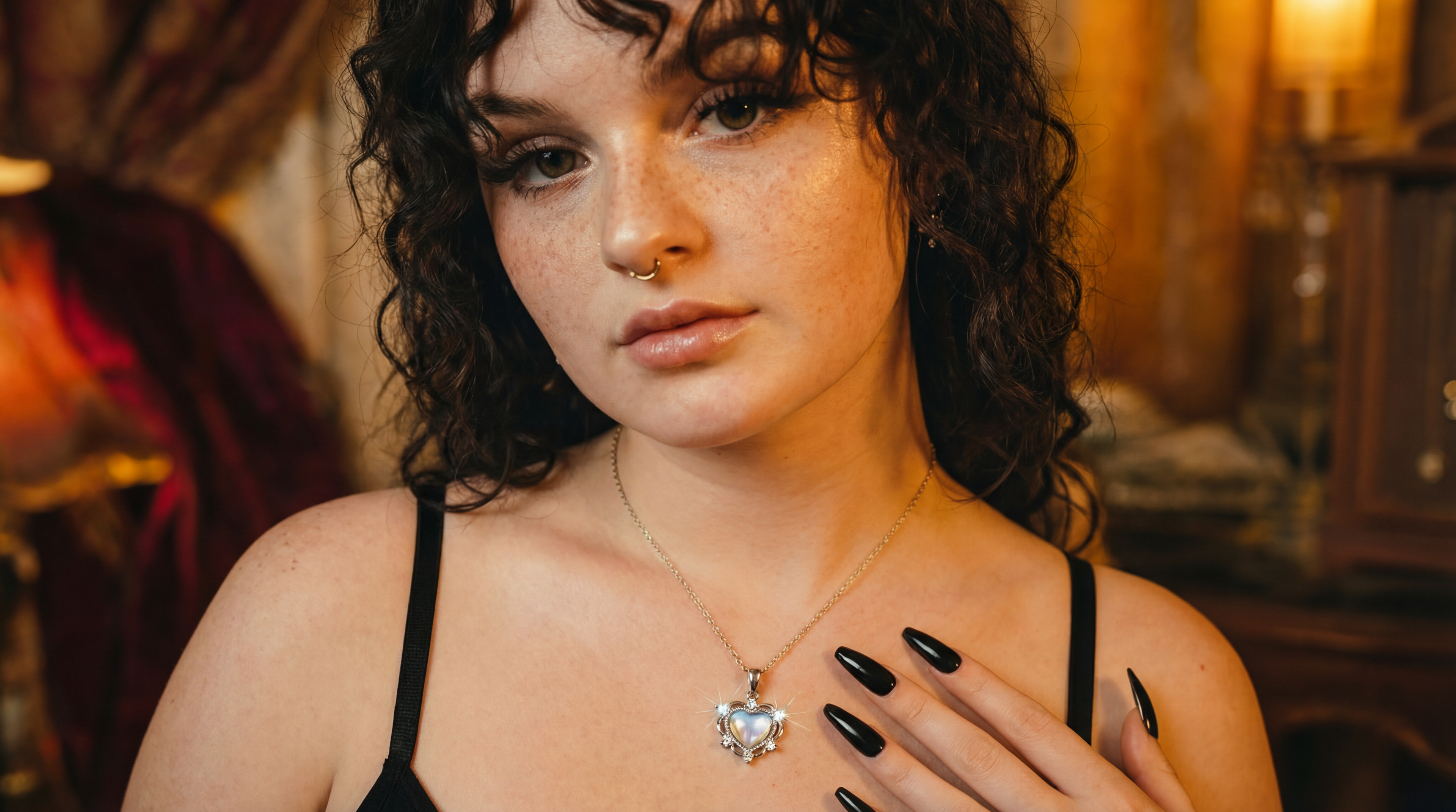 aimee silver blue heart necklace ❦