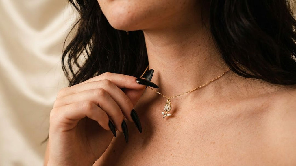 florissa cubic zirconia tulip necklace ❦