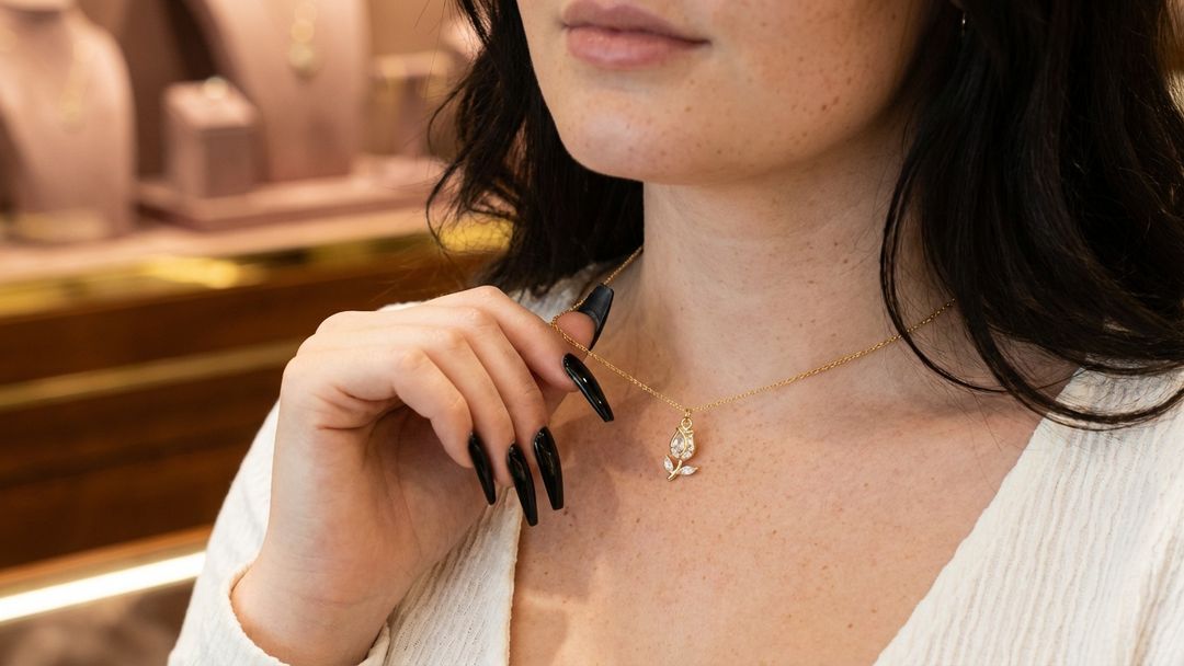 florissa cubic zirconia tulip necklace ❦