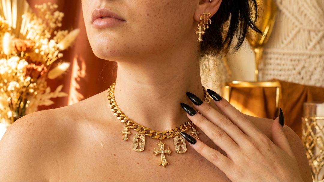 odette chunky cross necklace ❦
