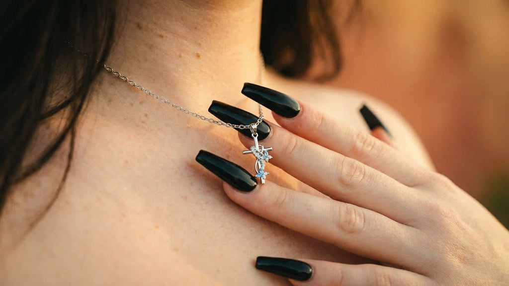 mariposa butterfly cross necklace ❦