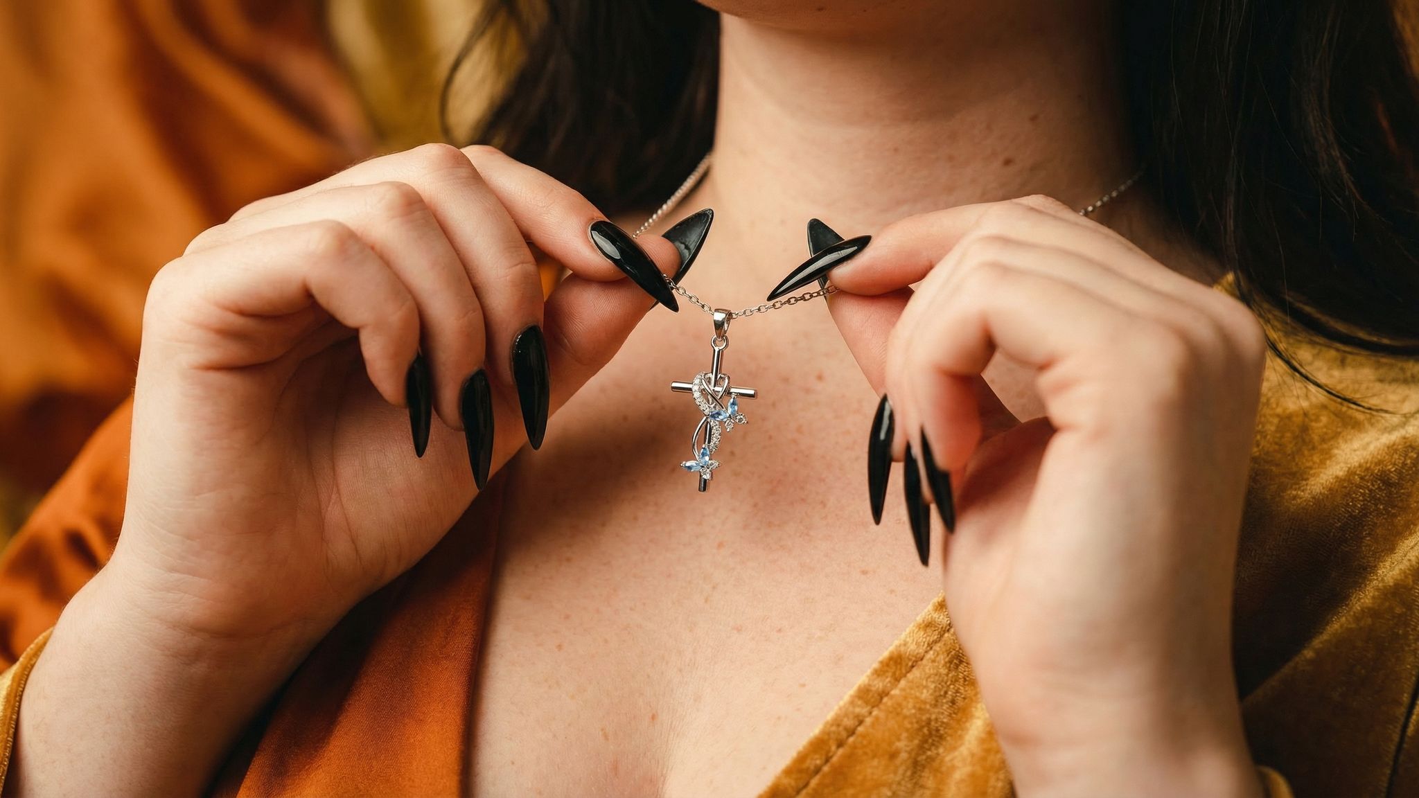 mariposa butterfly cross necklace ❦
