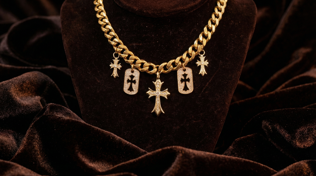odette chunky cross necklace ❦