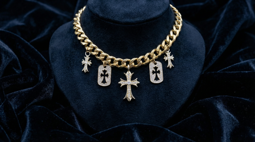 odette chunky cross necklace ❦
