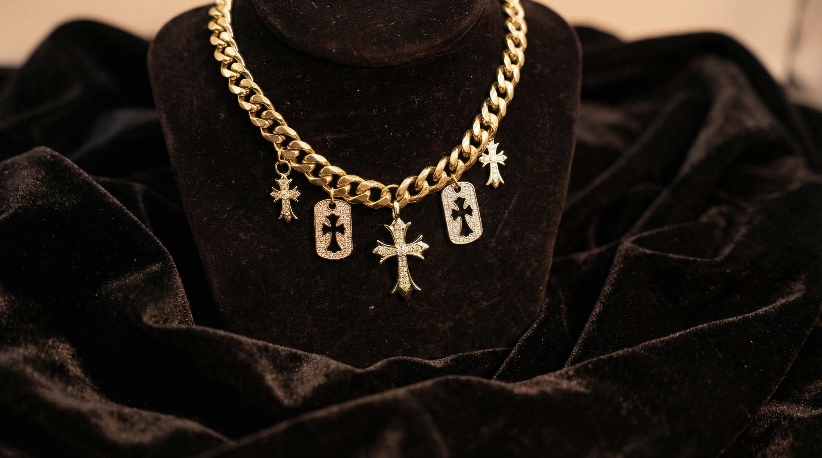 odette chunky cross necklace ❦