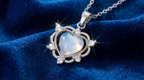aimee silver blue heart necklace ❦