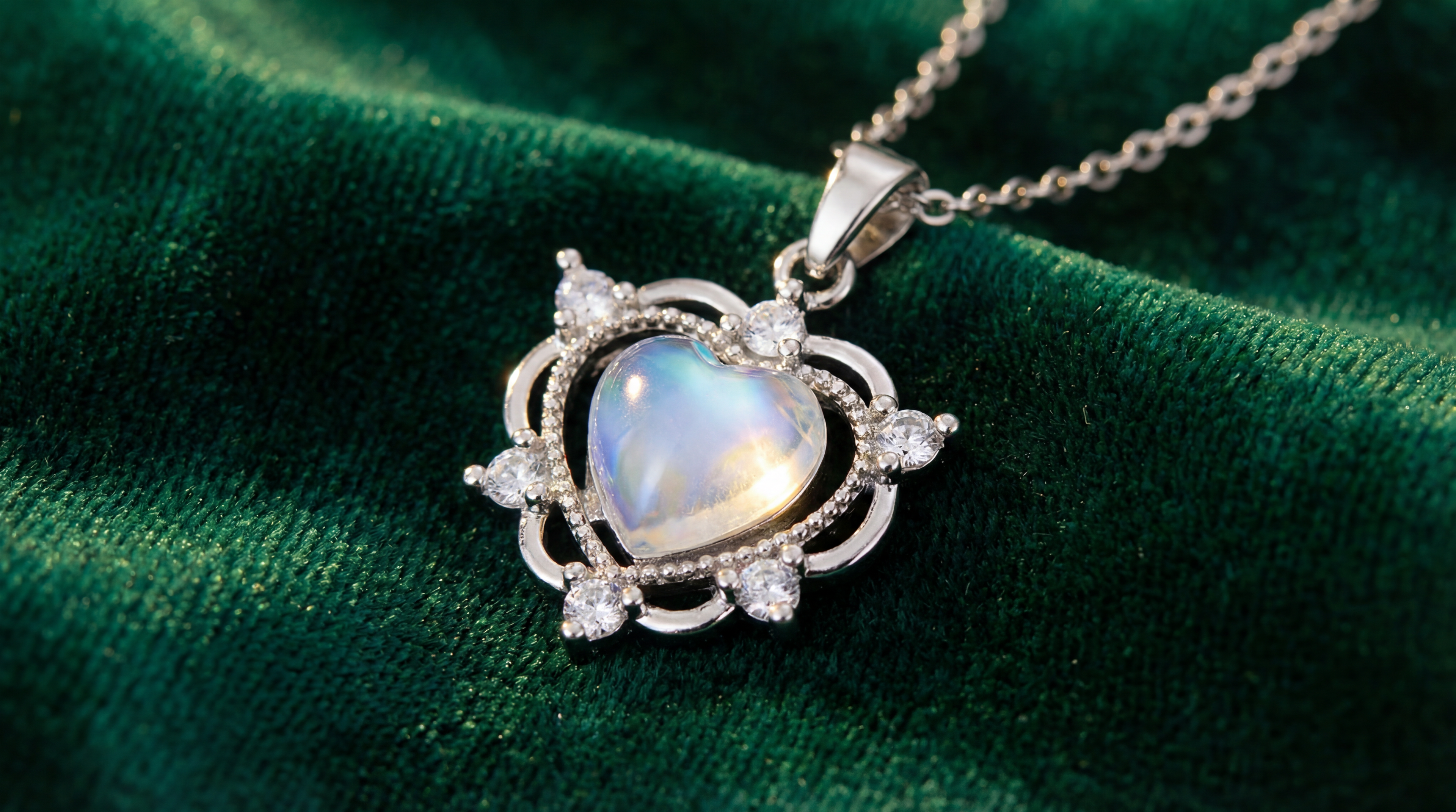 aimee silver blue heart necklace ❦