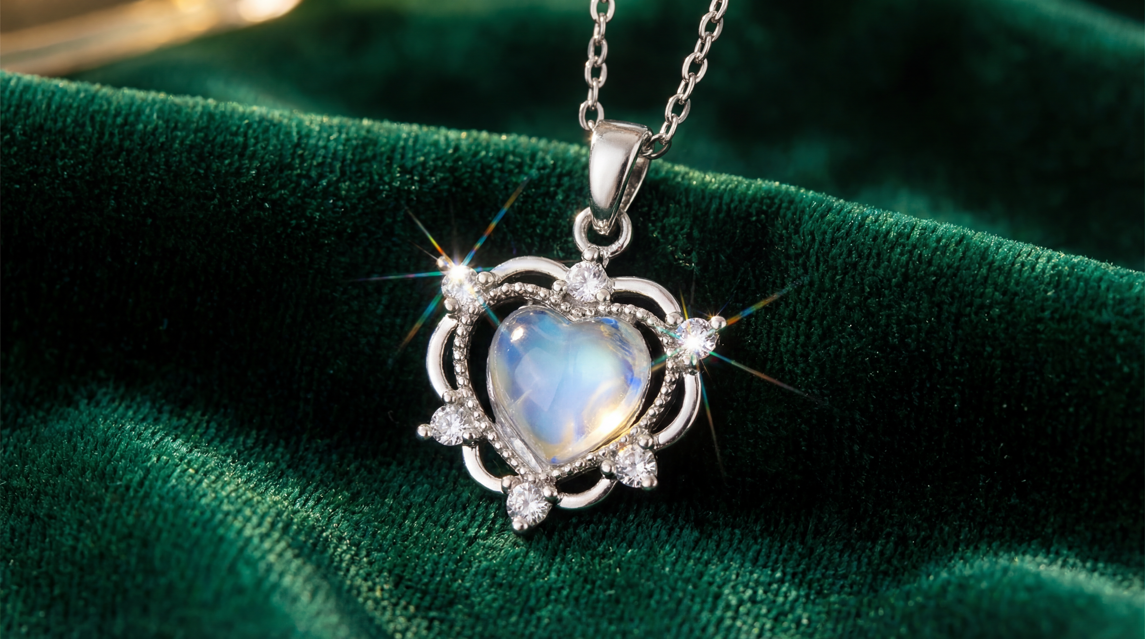 aimee silver blue heart necklace ❦