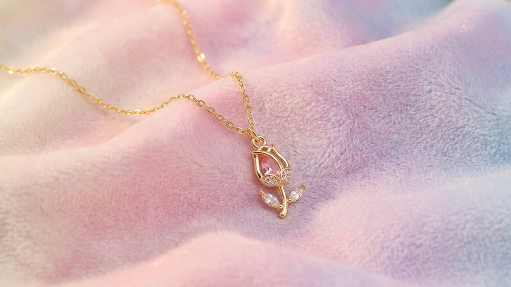florissa cubic zirconia tulip necklace ❦