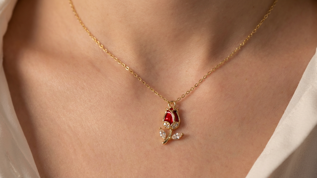 florissa cubic zirconia tulip necklace ❦
