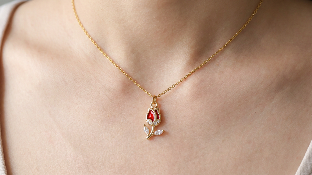 florissa cubic zirconia tulip necklace ❦